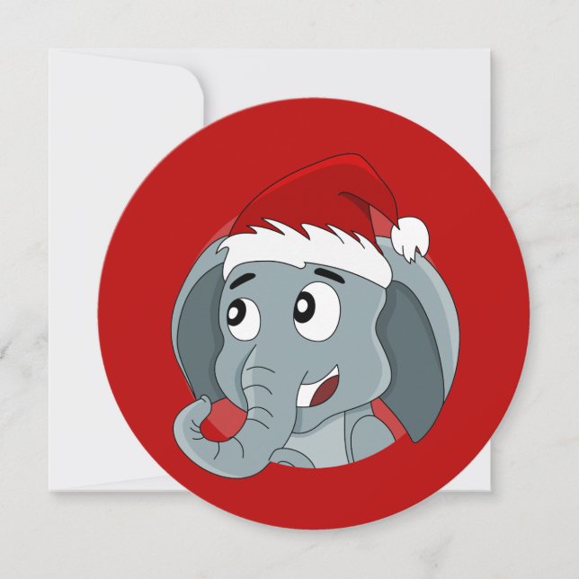 Invitation imprimée pour la fête de Noël d'Elephan (Devant)