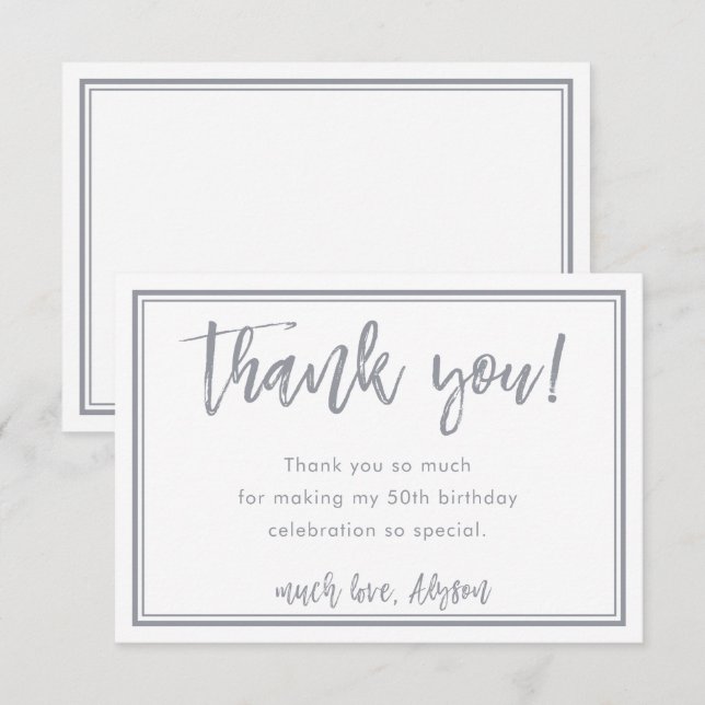 Invitation IMPRIMER COMMANDE pour Alyson merci notes  (Devant / Derrière)