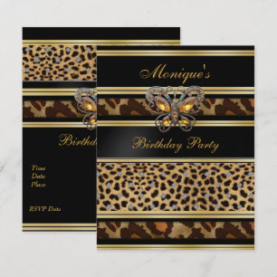 Invitation Imprimés d'animaux sauvages exotiques Anniversaire