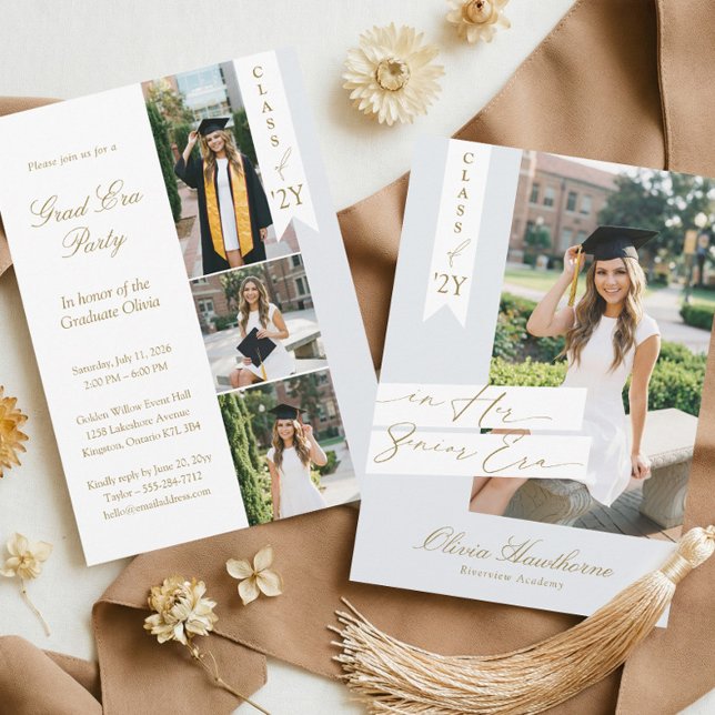 Invitation In Her Senior Era Elegant Photo Graduation Party (In Her Senior Era Elegant Photo Graduation Party Invitation)