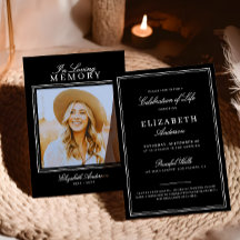 In Love Memory Élégant Script & Photo Memorial