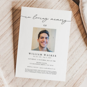 Invitation In Love Memory Photo Memorial Service funéraire
