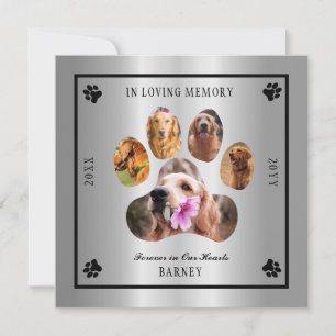 Invitation In Love Memory Photo Pet Memorial - Silver Tone