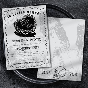 Invitation In Loving Memory Black Scribble Cake 30e anniversa