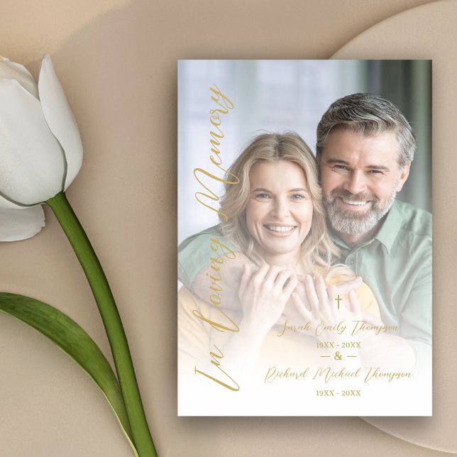 Invitation In Loving Memory Elegant Custom Couple's Funeral  (Cherished Memories and Personalized Tribute for Couples.)