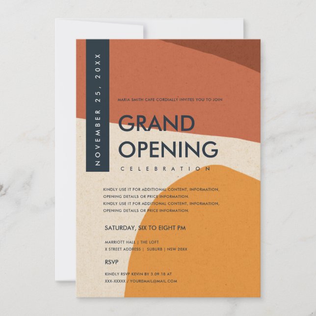INVITATION INAUGURATION GRANDIOSE ART ABSTRAIT MODERNE ROUILL (Devant)