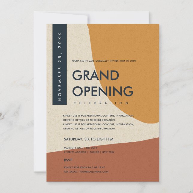 INVITATION INAUGURATION GRANDIOSE ART ABSTRAIT MODERNE ROUILL (Devant)