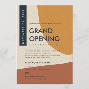 INVITATION INAUGURATION GRANDIOSE ART ABSTRAIT MODERNE ROUILL