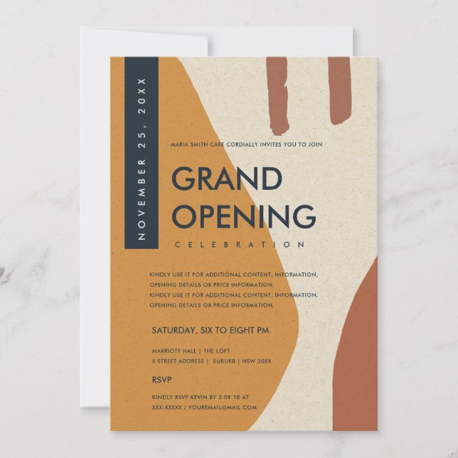 INVITATION INAUGURATION GRANDIOSE ART ABSTRAIT MODERNE ROUILL (Devant)