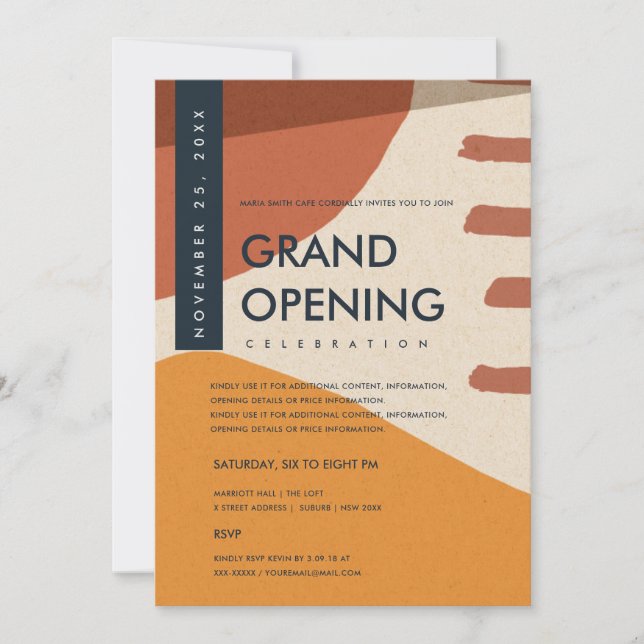 INVITATION INAUGURATION GRANDIOSE ART ABSTRAIT MODERNE ROUILL (Devant)