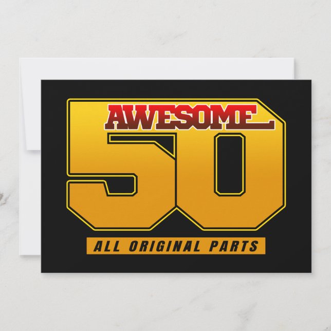 Invitation Incroyable 50 ans Anniversaire de naissance (Devant)