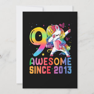 Invitation Incroyable 9 Ans Depuis 2013 Licorne qui fait le d