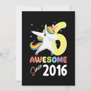 Invitation INCROYABLE Depuis 2016 Licorne Anniversaire 6 Enfa