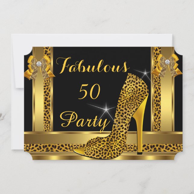 Invitation Incroyables chaussures à talons hauts Leopard Gold (Devant)