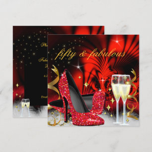 Invitation Incroyables cinquante talons hauts rouges noirs do