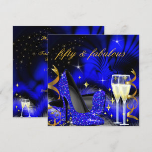 Invitation Incroyables cinquante talons hauts Royal Blue Or N