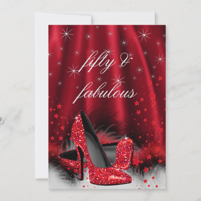Invitation Incroyables talons hauts rouges 50 Noir Argent Ann (Devant)