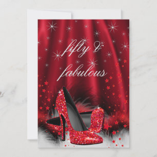 Invitation Incroyables talons hauts rouges 50 Noir Argent Ann