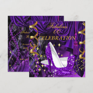 Invitation Incroyables talons hauts violets dorés pour femmes