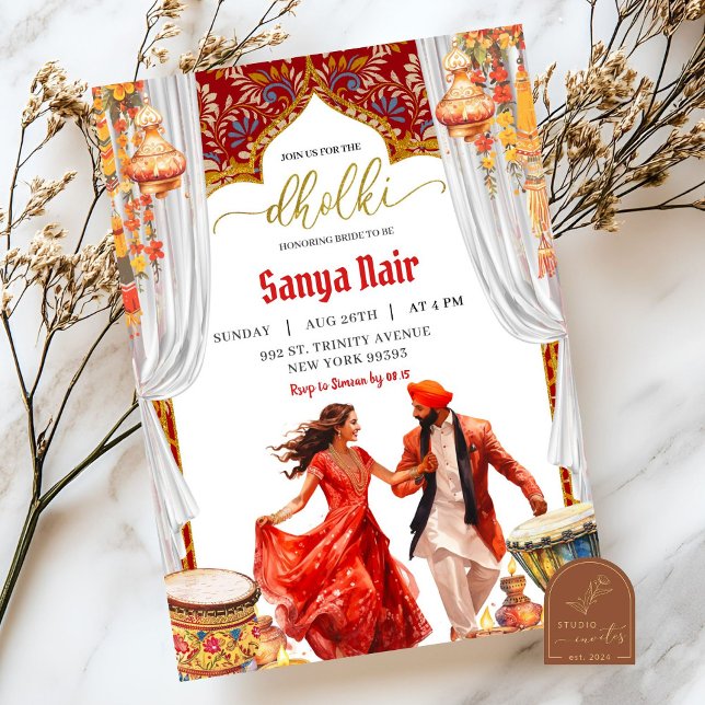 Invitation Inde Dholki Night Sangeet Mariage (Créateur téléchargé)