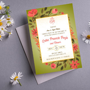 Invitation Inde Hindu Houseréchauffe Griha Pravesh