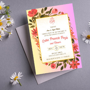 Invitation Inde Hindu Houseréchauffe Griha Pravesh