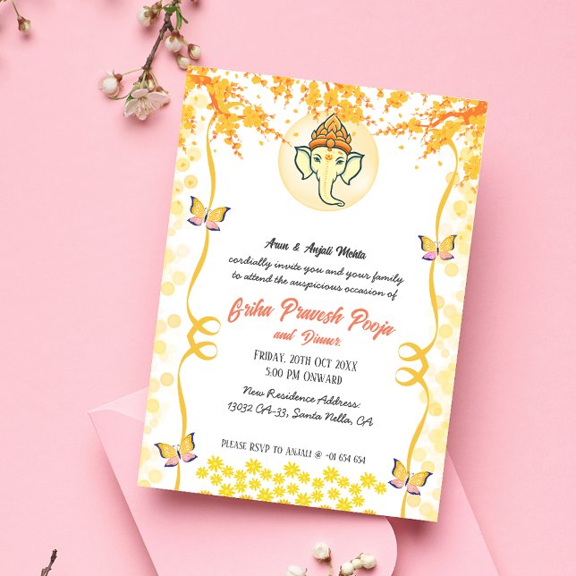 Invitation Inde Hindu Houseréchauffe Griha Pravesh (Créateur téléchargé)