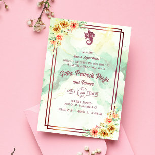 Invitation Inde Hindu Houseréchauffe Griha Pravesh