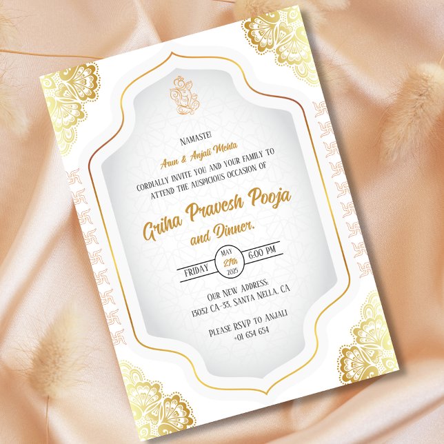 Invitation Inde Hindu Houseréchauffe Griha Pravesh (Créateur téléchargé)