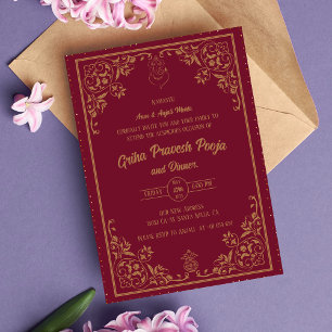 Invitation Inde Hindu Houseréchauffe Griha Pravesh