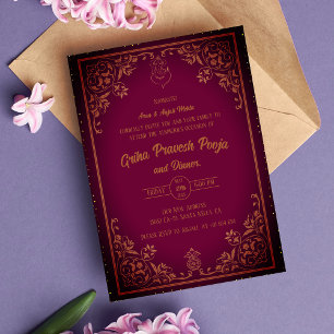 Invitation Inde Hindu Houseréchauffe Griha Pravesh