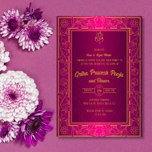 Invitation Inde Hindu Houseréchauffe Griha Pravesh