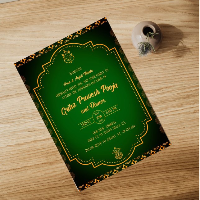 Invitation Inde Hindu Houseréchauffe Griha Pravesh (Créateur téléchargé)