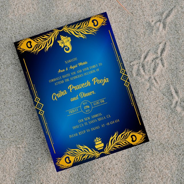 Invitation Inde Hindu Houseréchauffe Griha Pravesh (Créateur téléchargé)