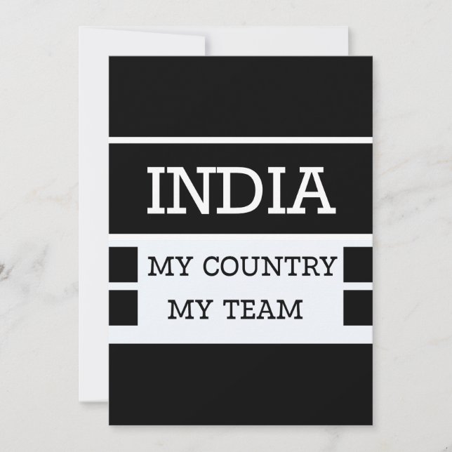 Invitation Inde Mon Pays Mon Équipe Concept (Devant)