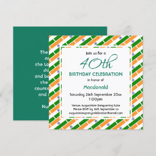 Invitation INDIA FLAG Personnalisé Anniversaire Fête
