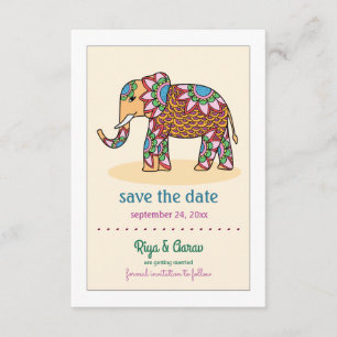 Invitation Indian Elephant Enregistrer la date de l'annonce