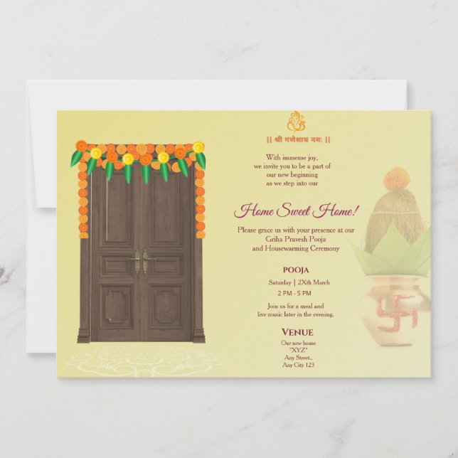 Invitation Indian House warming | Grihapravesh pooja (Devant)