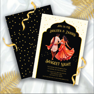 Invitation Indian Sangeet Night Dancing Couple