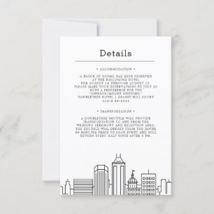 Invitation Indianapolis, Indiana Mariage   Détails de l'invit