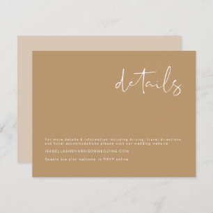 Invitation INDIE Bohemian Earth Tone Beige Détails du Mariage