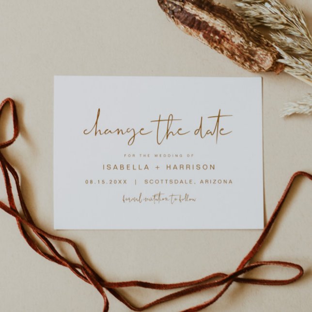 Invitation INDIE Boho Beige Orange Brûlé Changez la Date (Créateur téléchargé)