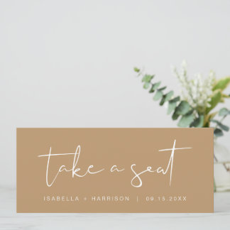 Invitation INDIE Boho Earth Tone Take a Seat Header Card