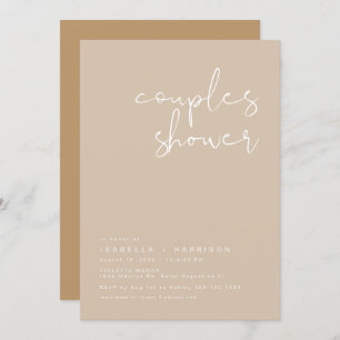 Invitation INDIE Boho Earth Toned Beige Couples Douche Invit