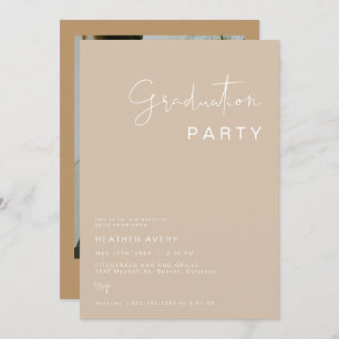 Invitation INDIE Boho Earth Toned Beige Graduation Party