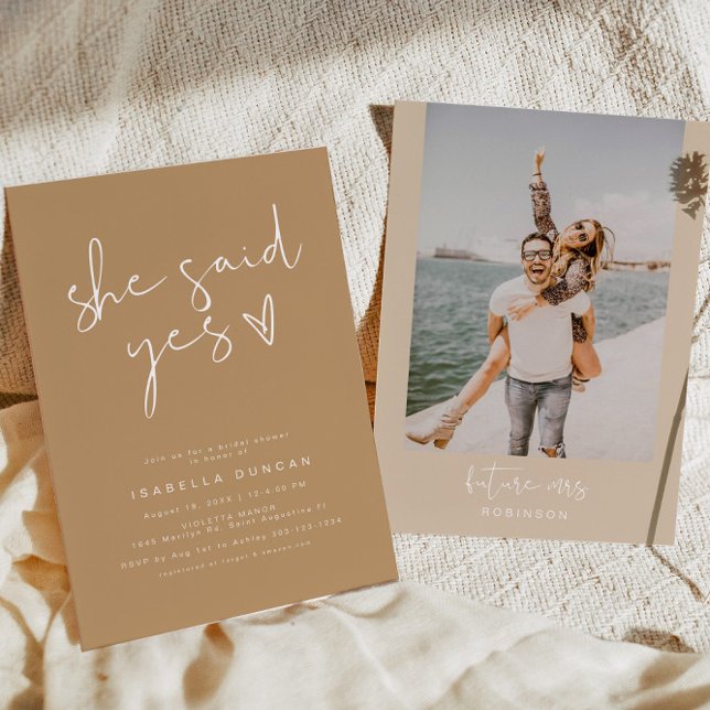 Invitation INDIe Boho Elle A Dit Oui Fête des mariées Moderne (Créateur téléchargé)