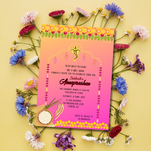 Invitation indienne du premier riz "Annaprashan" (Créateur téléchargé)
