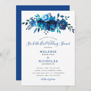 Invitation Indigo Blue Stock le Bar wedding shower