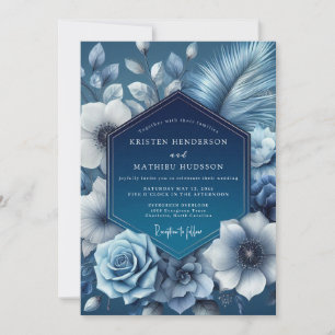 Invitation Indigo Shadow Bloom Mariage