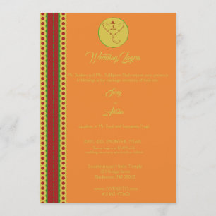 Invitation indou indien Garba Mehndi de mariage de